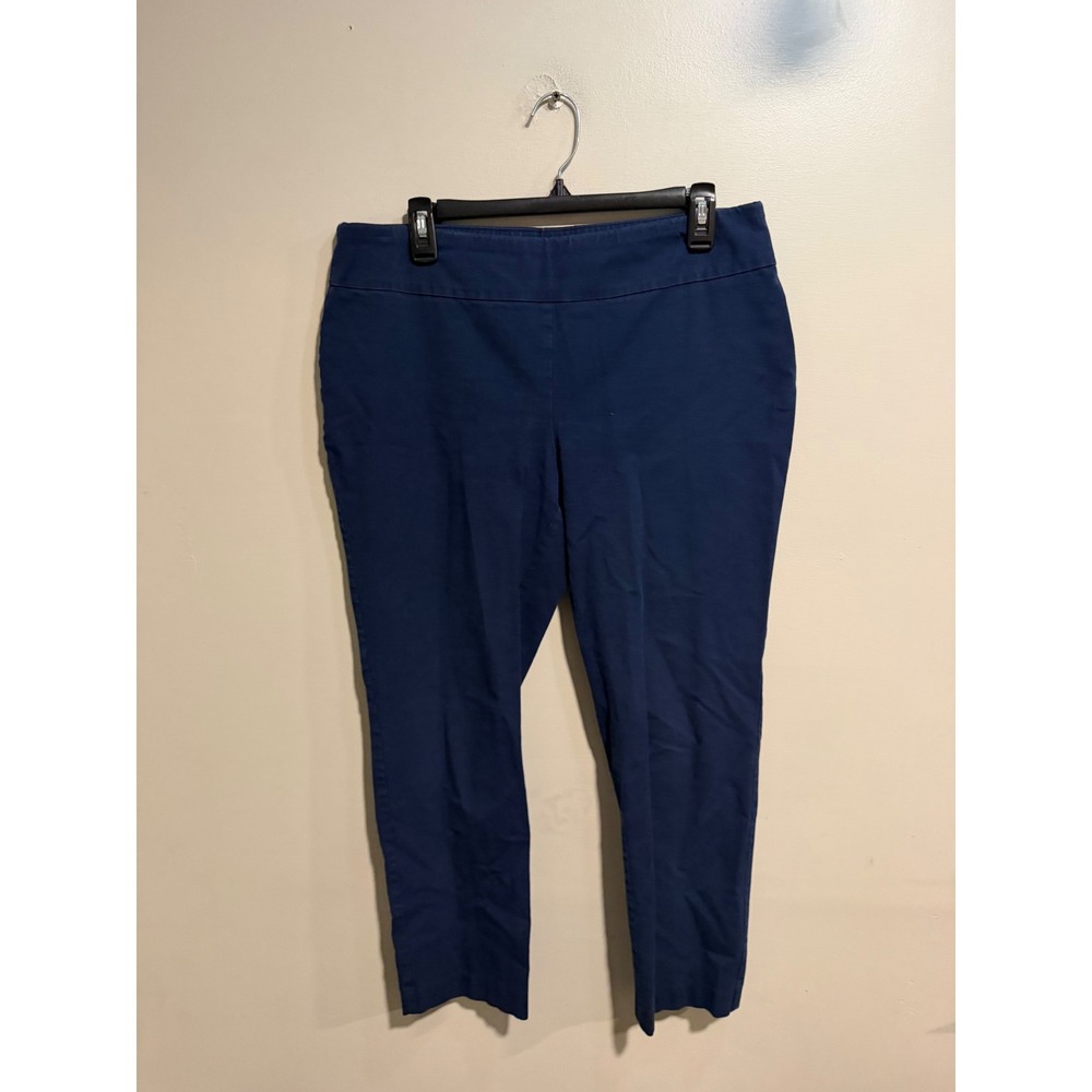 Crown & Ivy Ashley Navy Blue Pull On Stretch Ankle Pants Size 14